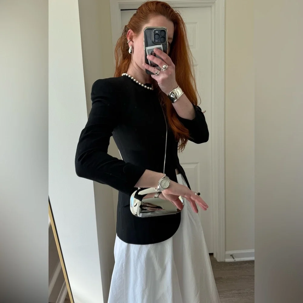 Vintage RENLYN NY Classic Wool Bkack Blend Blazer Jacket-made in USA size 2-4 - Picture 3 of 9